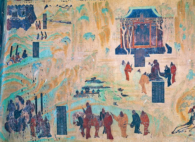 圖為莫高窟第323窟《張騫出使西域圖》。敦煌研究院供圖
